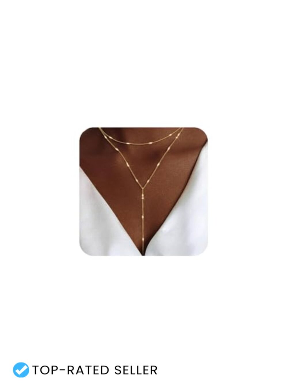 14k Gold Plated Lariat Necklace Dainty Y-Shaped Layered Chain Jewelry